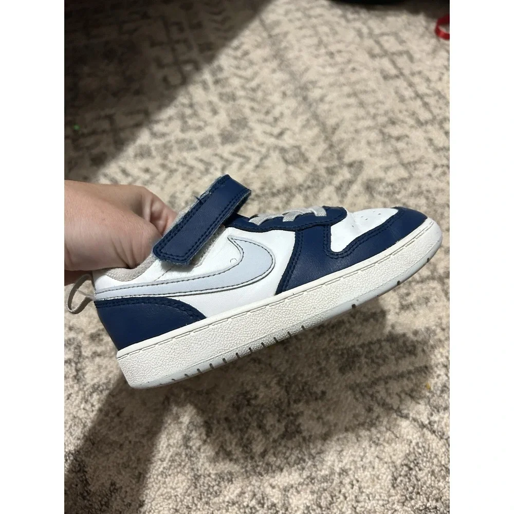 Boys Blue And White Nike Shoes Size 10C